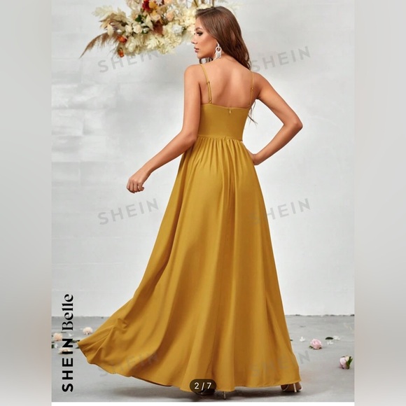 Shein Bridesmaid Dress - Mustard Yellow - Picture 2 of 5